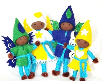 Fairy Doll Craft Kit, Bendy Doll, Dark Skin Doll, Fairy Kit