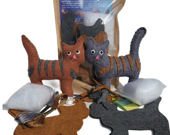 Felt Cat Plushy Sewing Kit for Kids -  Cat Sewing Kit Toy - Kitty Softy Craft DIY - Sewing Kit Boys and Girls