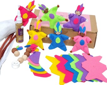 Easter Felt Bendy Doll Craft Kit | DIY Doll Sewing Kit | Easter Basket Stuffers  | Easter Crafts for Kids | Made in the USA