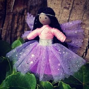 Fairy Doll Miniature Fairy Dolls, Tiny Fairy Dolls, Brown Skin Fairy, Fairy Doll Handmade, toy fairies dark skin Wildflower Toys