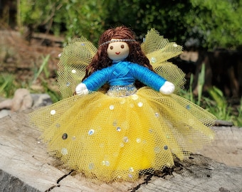 Fairy Doll Toy Choose Hair & Skin Color.  Handmade Small Pixie Bendy Doll Gift for Little Girl