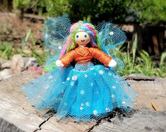 Fairy Doll Toy Choose Hair & Skin Color.  Handmade Small Pixie Bendy Doll Gift for Little Girl