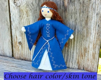 Maid Marian Doll - Dollhouse Doll- Princess Doll - Bendy Doll-  Dollgouse Castle - Robin Hood