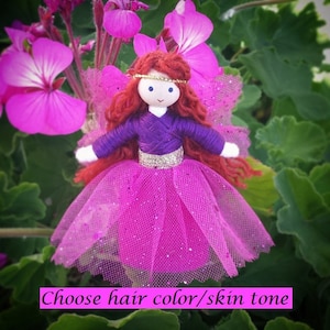 Custom Fairy Doll  - Waldorf Fairy - Bendy Doll - Flower Fairy - Red Hair