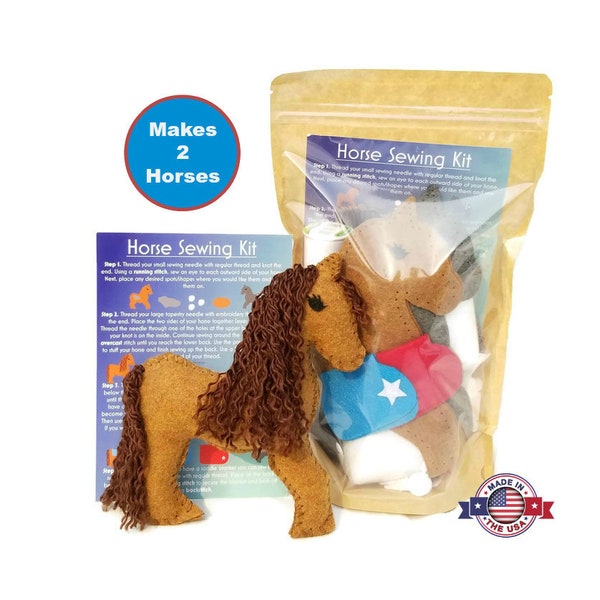 Horse Sewing Kit - Horse Gift - Sewing Kit for Kids - Felt Horse - Craft Kit for Kids - Horse Birthday - Horse Craft