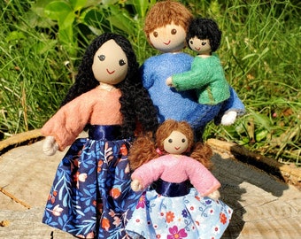 mixed race dollhouse family