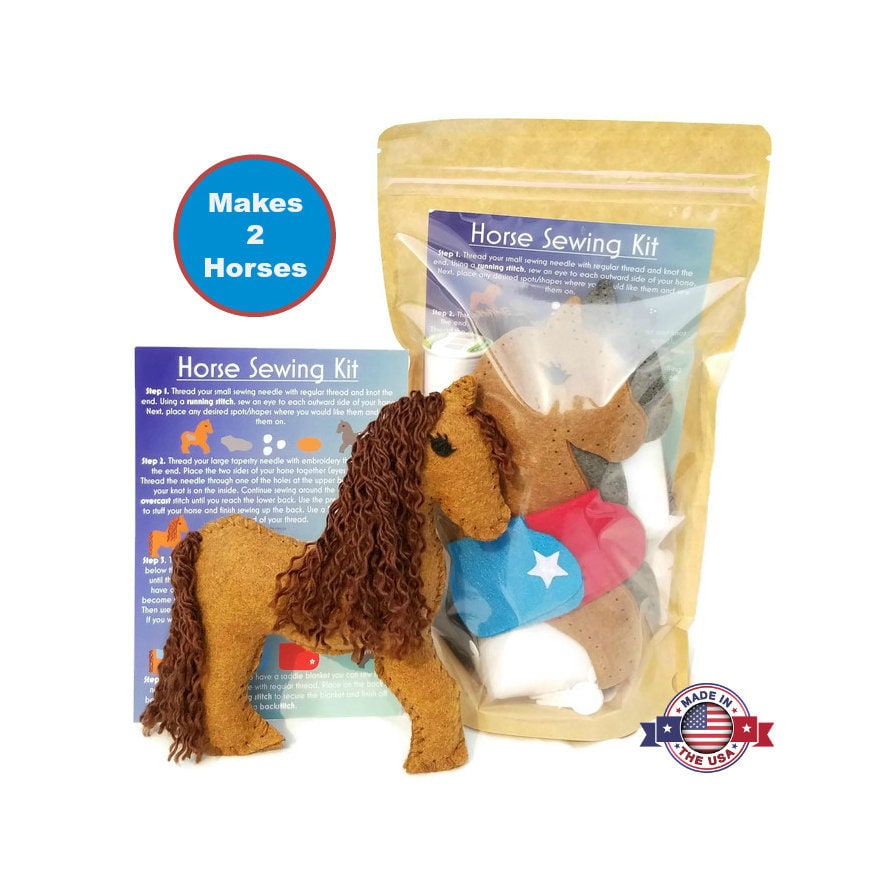 40 Fun Horse Crafts For Kids That Are Easy to Make 21 Horse Sewing Kit - Horse Gift - Sewing Kit for Kids - Felt Horse -…