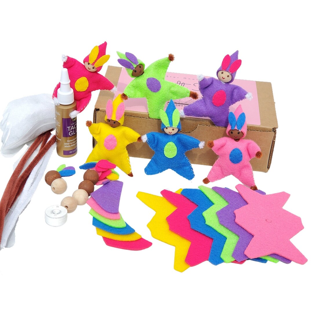 Easter Felt Bendy Doll Craft Kit DIY Doll Sewing Kit Easter Basket