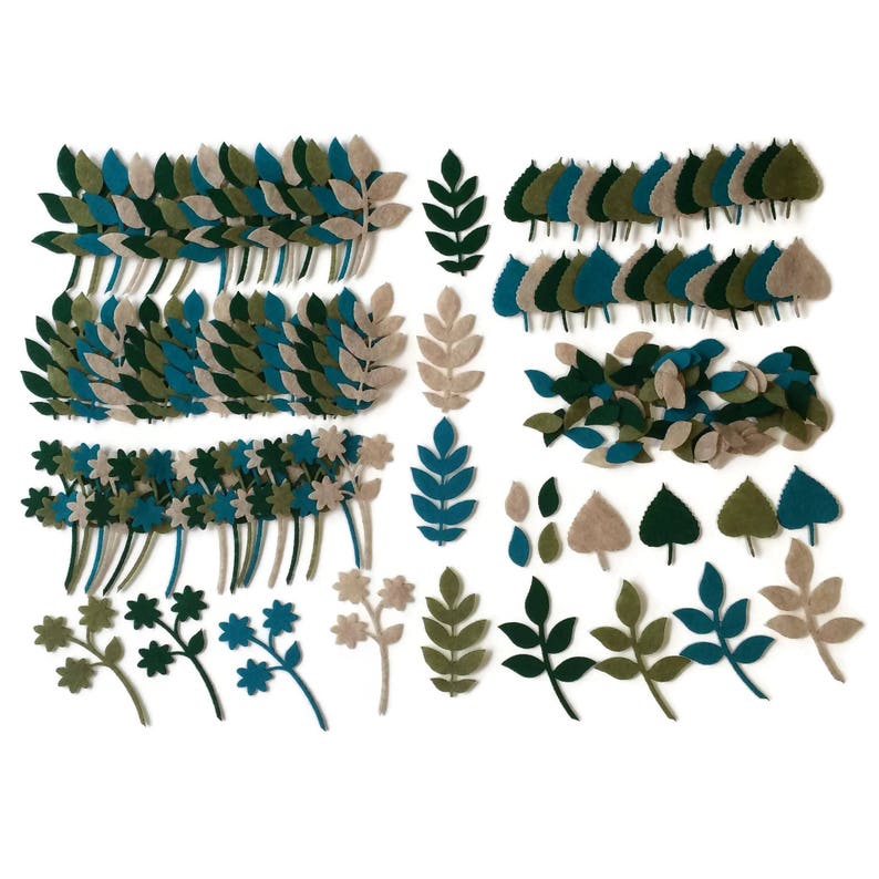 Hojas de fieltro adornos artesanales formas de hoja | Etsy