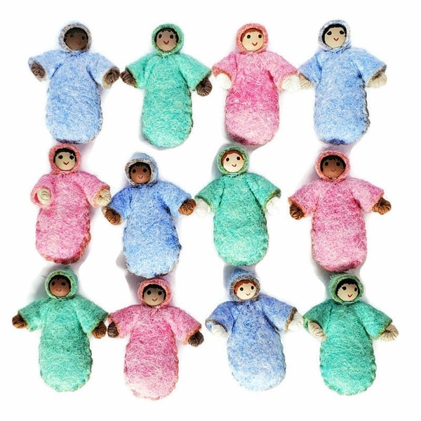 Dollhouse Baby - Miniature Baby Doll - Mini Doll - Bendy Doll - Dollhouse Family - Baby Doll Dollhouse - Black Doll - Asian Doll