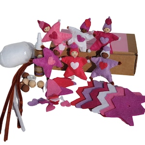 Felt Craft Kit for Kids | Valentines Day Gnome Sewing Kit | DIY Bendy Doll | Crafts for Child | Made in the USA