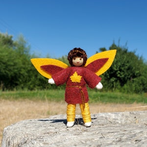 Autumn Fairy Doll Toy -  Waldorf Bendy Boy  Doll -  Fall Nature Table Figure - Wildflower Toys