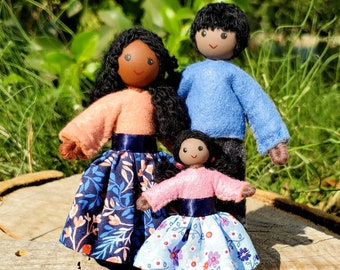 Custom Dollhouse Dolls 1:12 scale Dollhouse family of 3 Personalized Handmade Dollhouse People