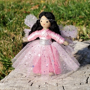 Mini Fairy Doll Toy - Personalized - Flower Fairy Handmade - Small Fairy Doll - Bendy Doll - Tooth Fairy - Tiny Fairy Doll - Custom
