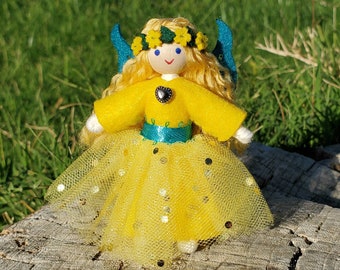 Mini Fairy Doll Toy - Flower Fairy Handmade - Small Fairy Doll - Bendy Doll - Tooth Fairy - Tiny Fairy Doll - Wildflower Toys