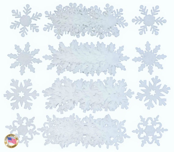 3 inch Felt Snowflakes 48 pkg Blue & White by Wildflower Toys