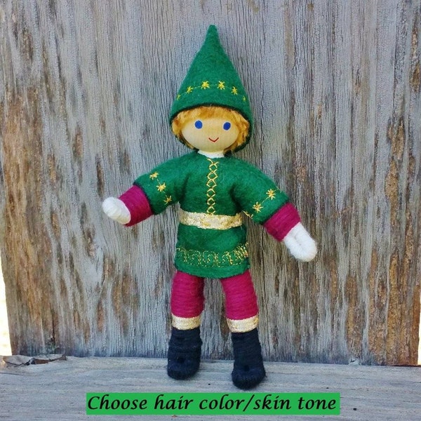 Elf Doll Figurine - Christmas boy elf - Elves - cute elf dolls - Wildflower Toys - elf figure - holiday kindness