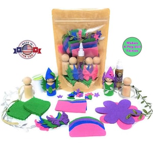 Peg Doll Kit - Fairy Peg Doll - Fairy Craft Kit - Fairy Birthday - Peg Dolls - Crafts for Kids - Wildflower Toys