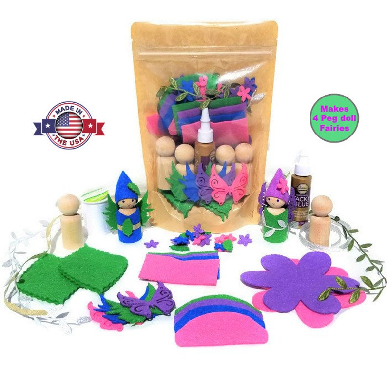 Peg Doll Kit Fairy Peg Doll Fairy Craft Kit Fairy Etsy