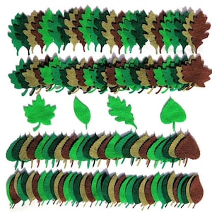 Bulk Felt Leaves, 115 Piece, Craft Embellishments, Leaf Shapes, Felt Supplies, Felt Craft Supplies Cut Outs, Die Cut Leaves, Felt Leaf