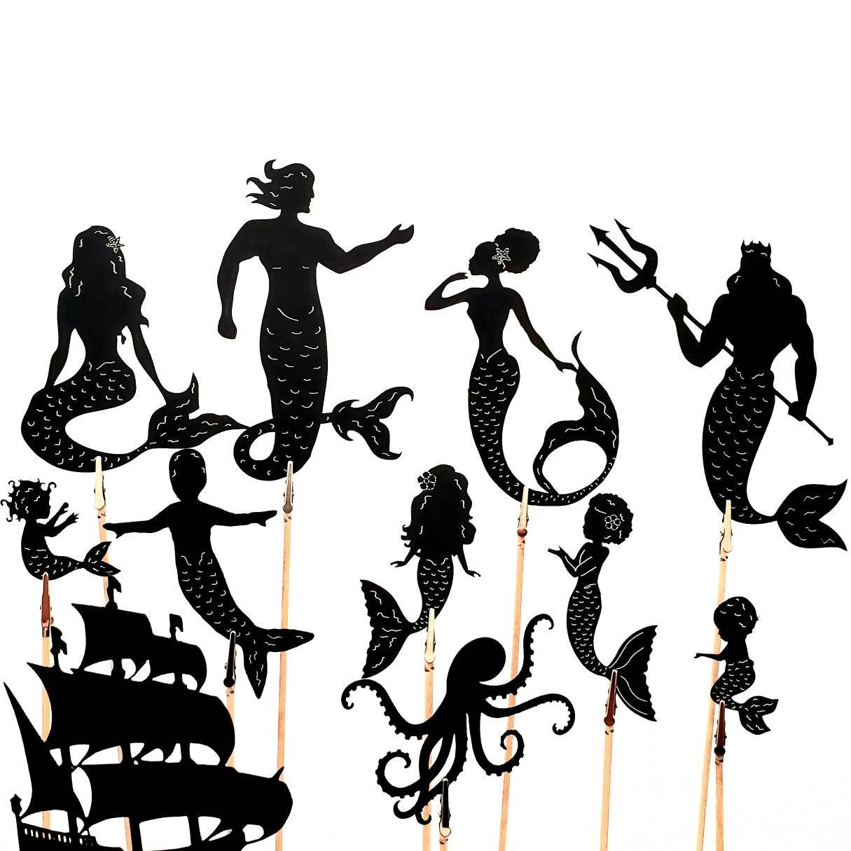 Mermaid Shadow Puppets - Etsy