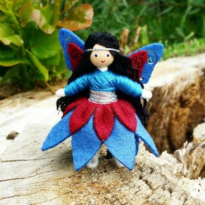 Blue Fairy Doll Toy | Custom Hair color & Skin Tone | Fairies for Girls Dollhouse Play | Flower Fairy Dolls - Miniature Fairy Princess