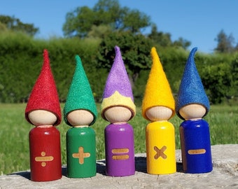Waldorf Wooden Peg Doll Math Gnomes