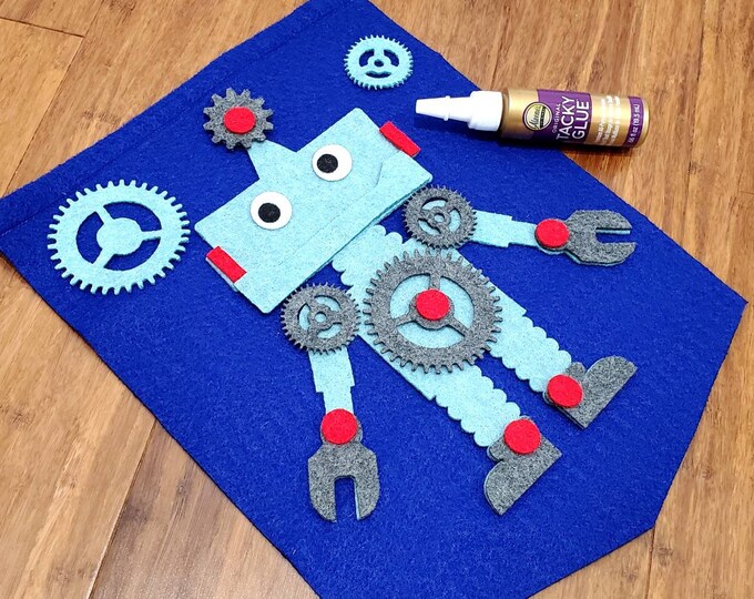 DIY Felt Craft Kits for Kids Felt Banner Kit Robot Banner Etsy