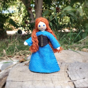 Custom Dollhouse Doll for Castle Play | Waldorf Bendy Doll Handmade | Princess Peasant Girl | 1:12 Scale