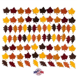 Bulk 80 Felt Autumn Leaves, Craft Embellishments, Fall leaves - Leaf Shapes, Felt Supplies, Felt Craft Supplies, Die Cut Leaves
