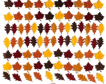 80 Felt Autumn Leaves, Craft Embellishments, Fall leaves - Leaf Shapes, Felt Supplies, Felt Craft Supplies, Die Cut Leaves