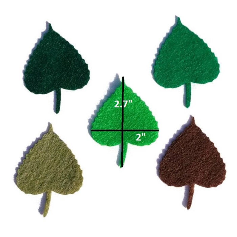 Felt Leaves 115 Piece Craft Embellishments Leaf Shapes Etsy