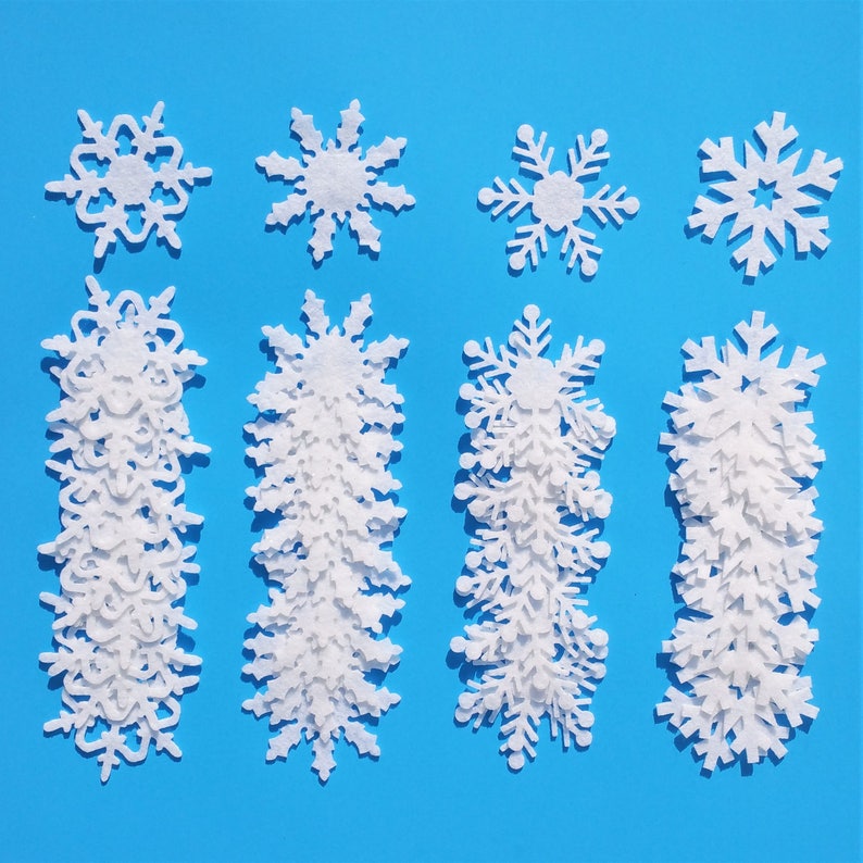 Felt Snowflakes Craft Embellishments Felt Craft Shapes Felt Etsy
