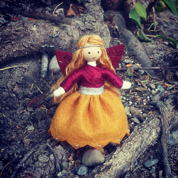 Autumn Fairy  - Fairy Doll -  Waldorf Doll -  Bendy Doll -  Nature Table - Fairy Doll - Autumn Doll - Fall - Wildflower Toys