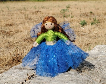 Fairy Doll -  Flower Fairy - Custom Fairy Toy - Waldorf Fairy - Bendy Doll - Tiny Fairy - Fairy Figurine - Wildflower Toys - personalized