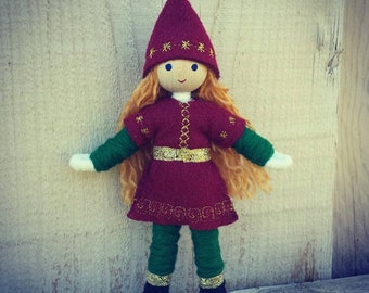 Elf Doll Figurine Christmas girl elf - cute elf dolls - Elves - Wildflower Toys - holiday kindness