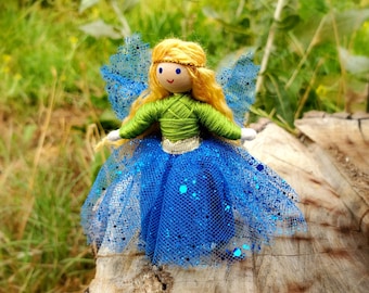 Fairy Doll -  Flower Fairy - Custom Fairy Toy - Waldorf Fairy - Bendy Doll - Tiny Fairy - Fairy Figurine - Wildflower Toys - personalized