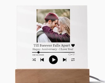 Personalized Song Plaque with Photo - LED Acrylic Music Gift