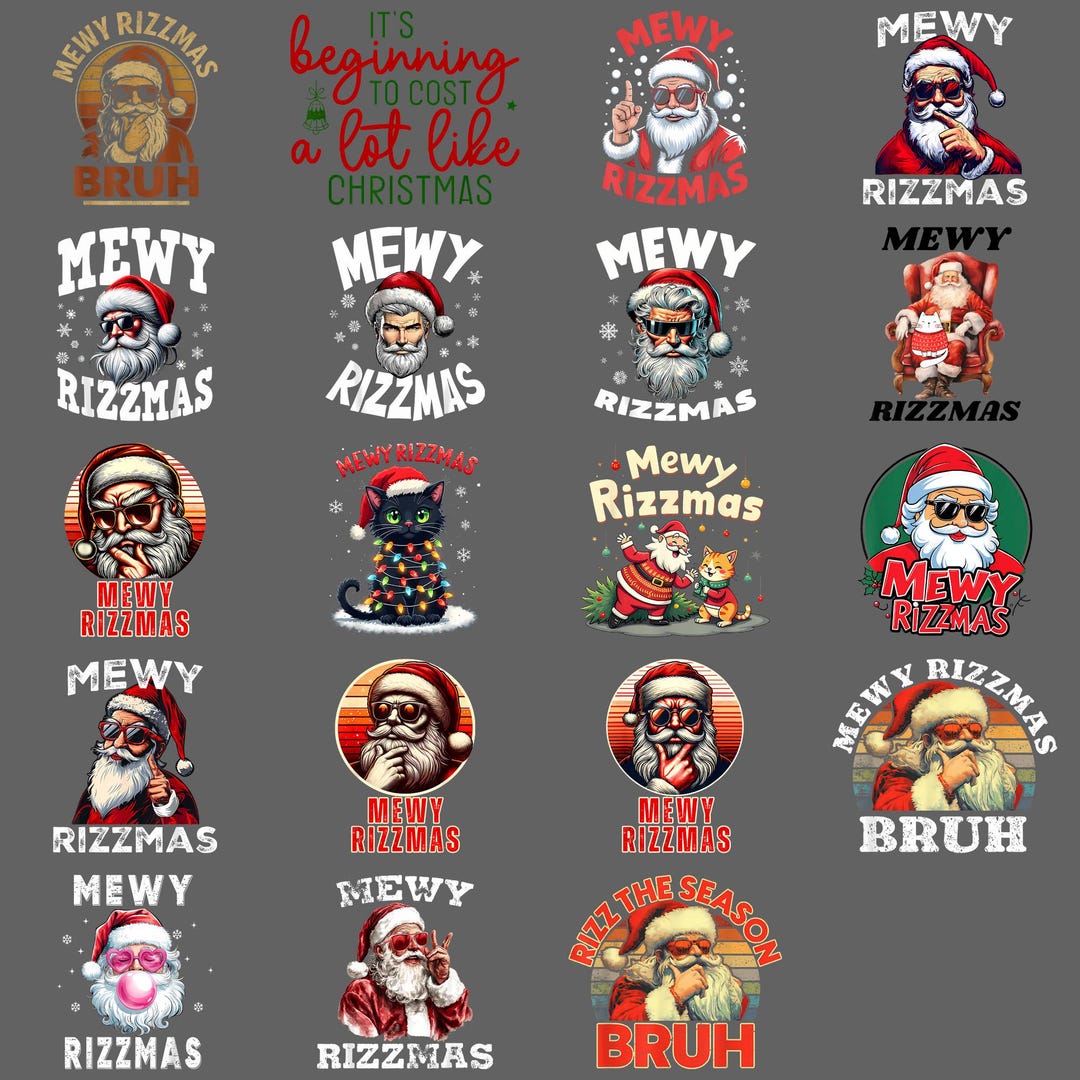 Funny Picture Rizzler Skibidi Rizzmas PNG, Funny Rizzler Santa Meme Christmas Holiday Humor ...