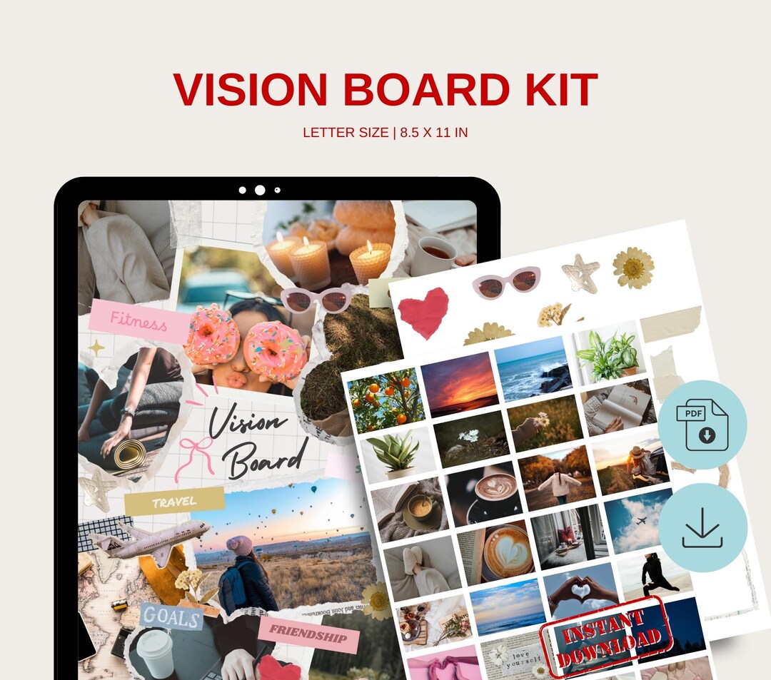 Printable Vision Board Kit: Goal Setting & Manifestation Planner ...
