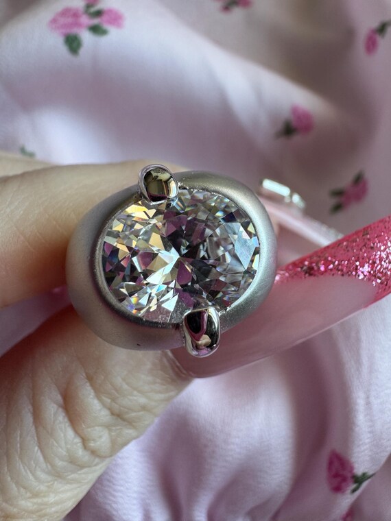 Vintage Oversized Solitaire Statement Ring | Larg… - image 4