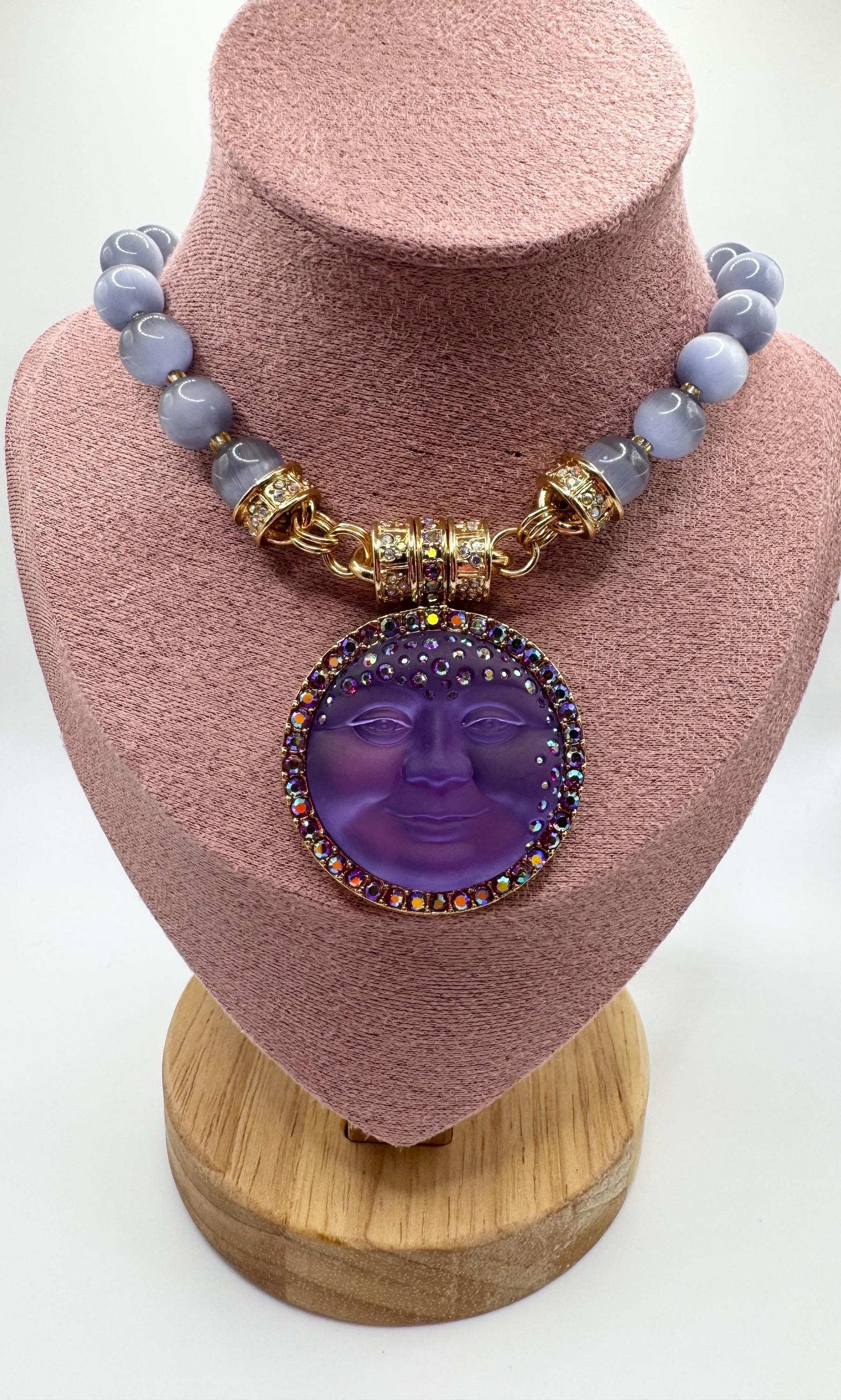 Kirks Folly Seaview Purple Moon Face Vintage Style Collectible