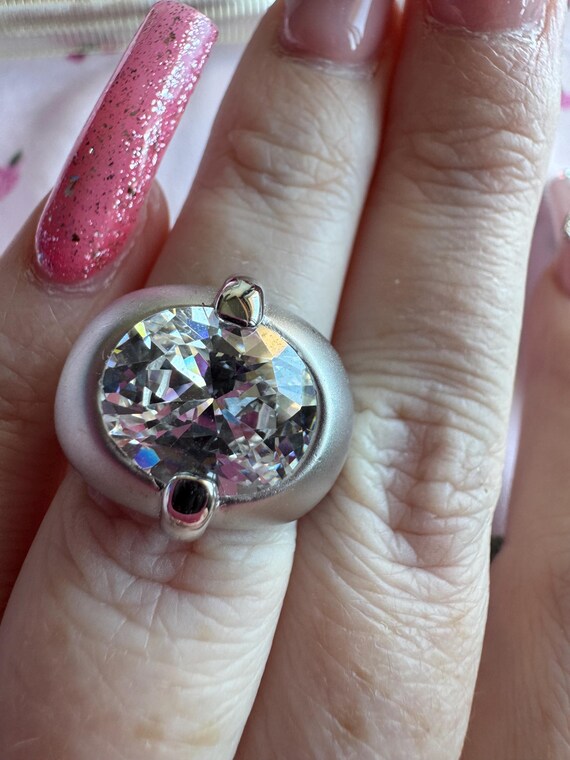 Vintage Oversized Solitaire Statement Ring | Larg… - image 3
