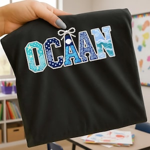 Ocean Summer PNG: Preppy Coastal Patchwork Pearl Beach Waves Seashell Sublimation Design, Digital Download