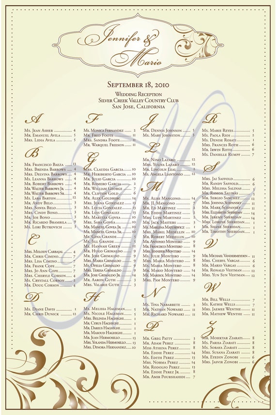 Soraya Seating Chart