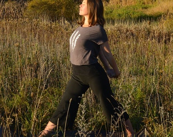 Hemp Capri Yoga Pants: Wide Leg, Organic Cotton Blend