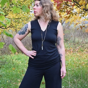 Hemp Organic Cotton V-Neck Tank Top: Yoga, Night Out