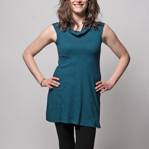 Tunica Solstice biologica (collo a cappuccio - Aline - maglia di canapa/cotone biologico - miniabito di canapa - abito di canapa - abbigliamento di canapa - tunica di canapa)