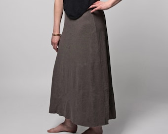 Hemp Organic Cotton Maxi Skirt: Aline, Jersey Knit