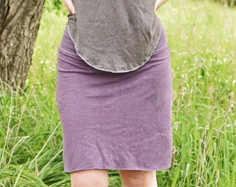 Hemp Essential Short Skirt.  (Hemp - Organic Cotton - Comfy Skirt - Mini Skirt - Knee Length Skirt - Above Knee Skirt -  Aline Skirt)